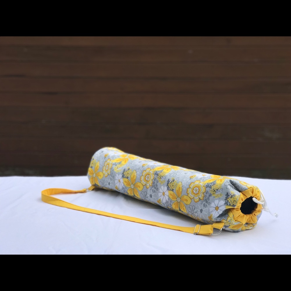 Handmade Yoga Mat Bag (Yellow Flowers) (NWOT)